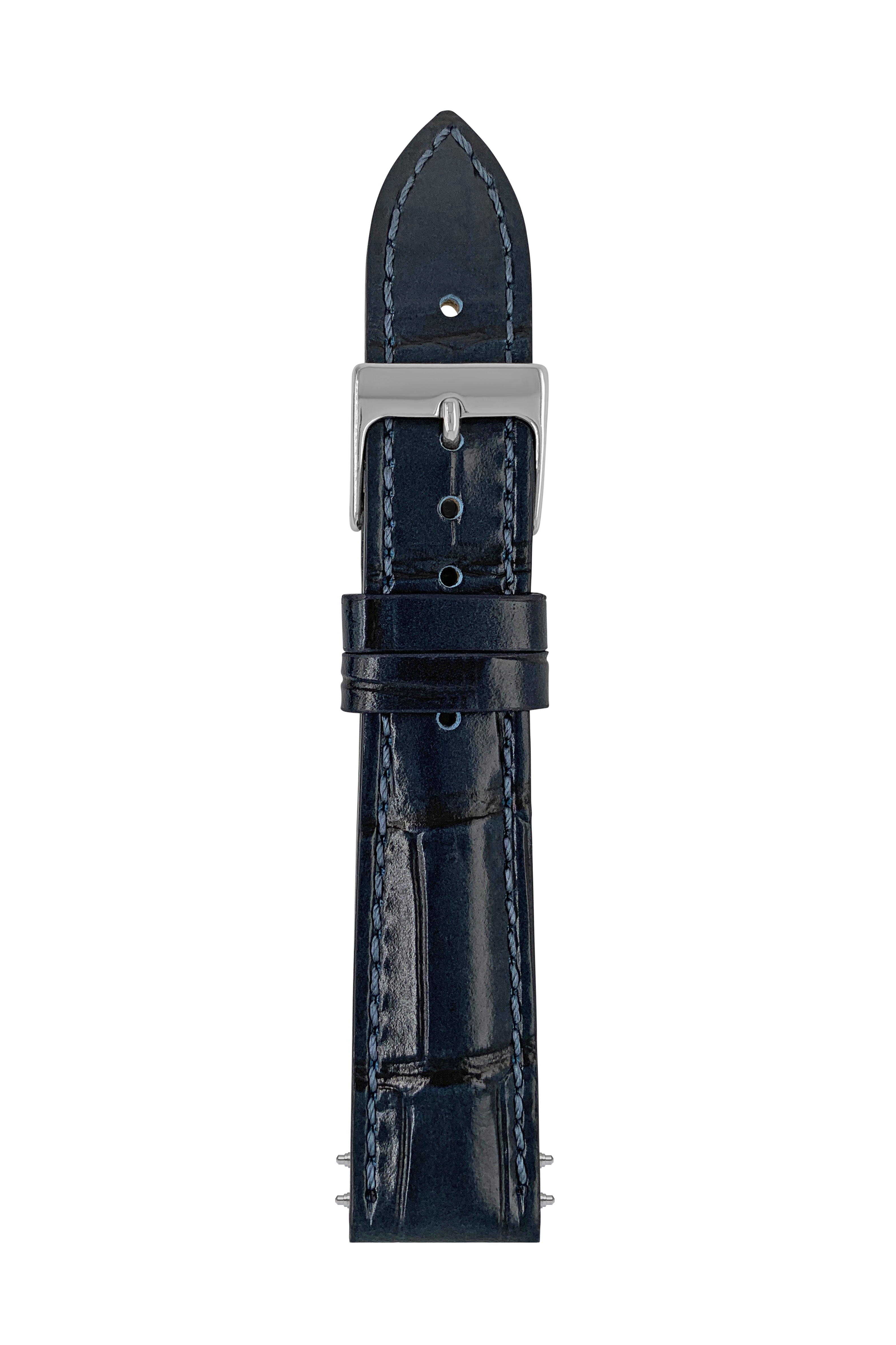 LB GM Krokostruktur d.-blue, stitching Tone in Tone, 18/16mm
