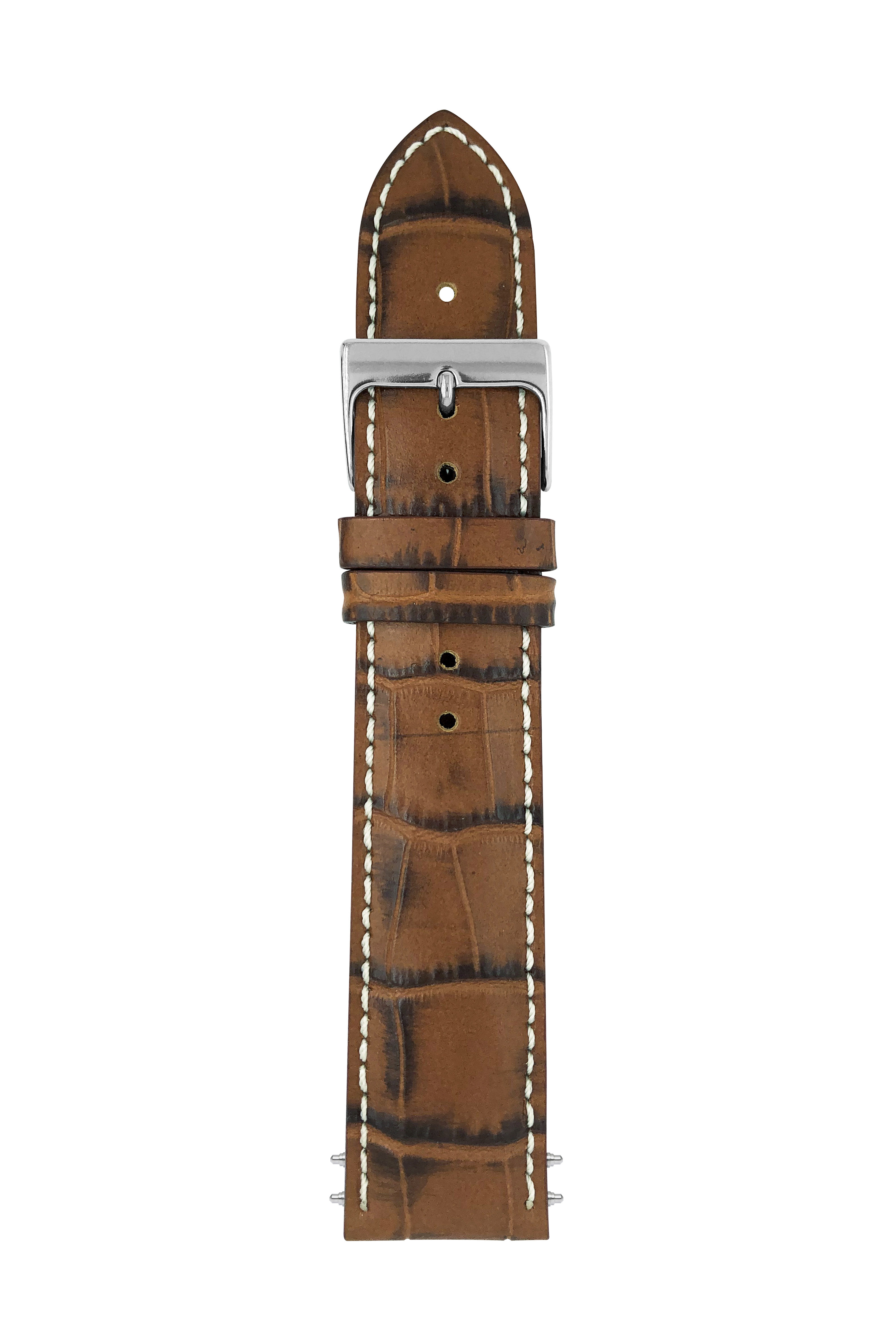 LB GM Krokostruktur cognac, 20/18mm,