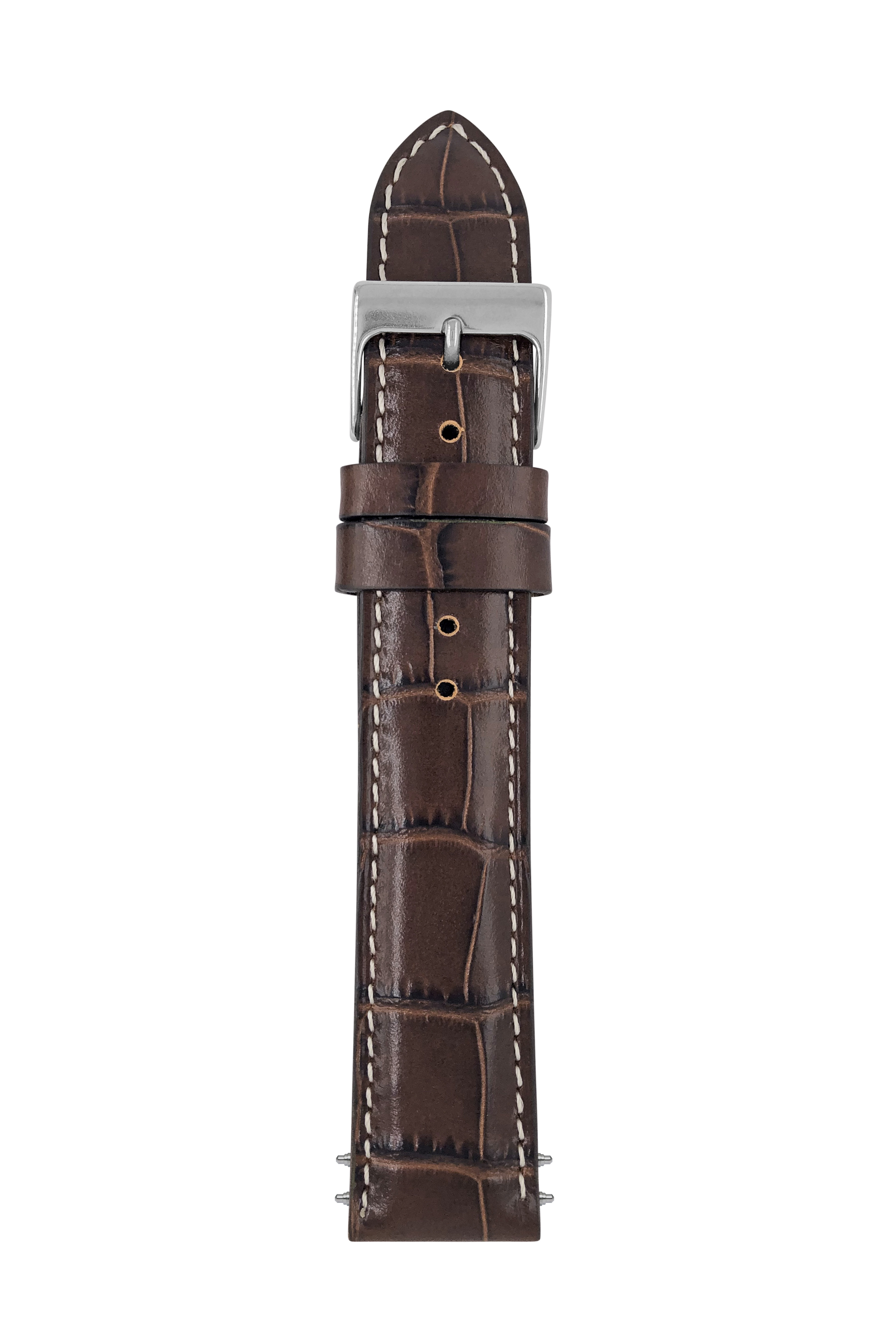 LB GM Krokostruktur dunkler cognac Ton, 20/18mm,