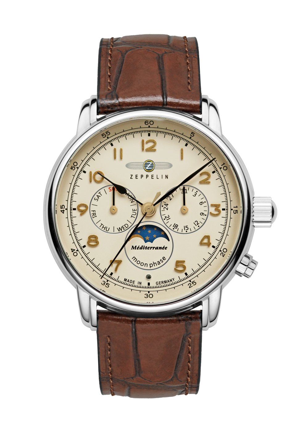 HAU, Zeppelin 100 Jahre Méditerranée Moonphase Ronda 706.1