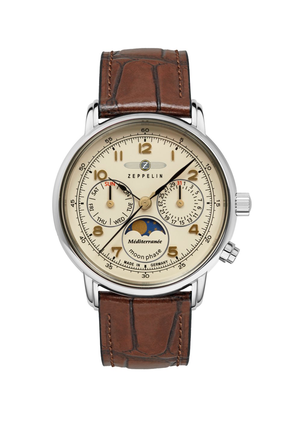 DAU, Zeppelin 100 Jahre Méditerranée Moonphase Ronda 706.1
