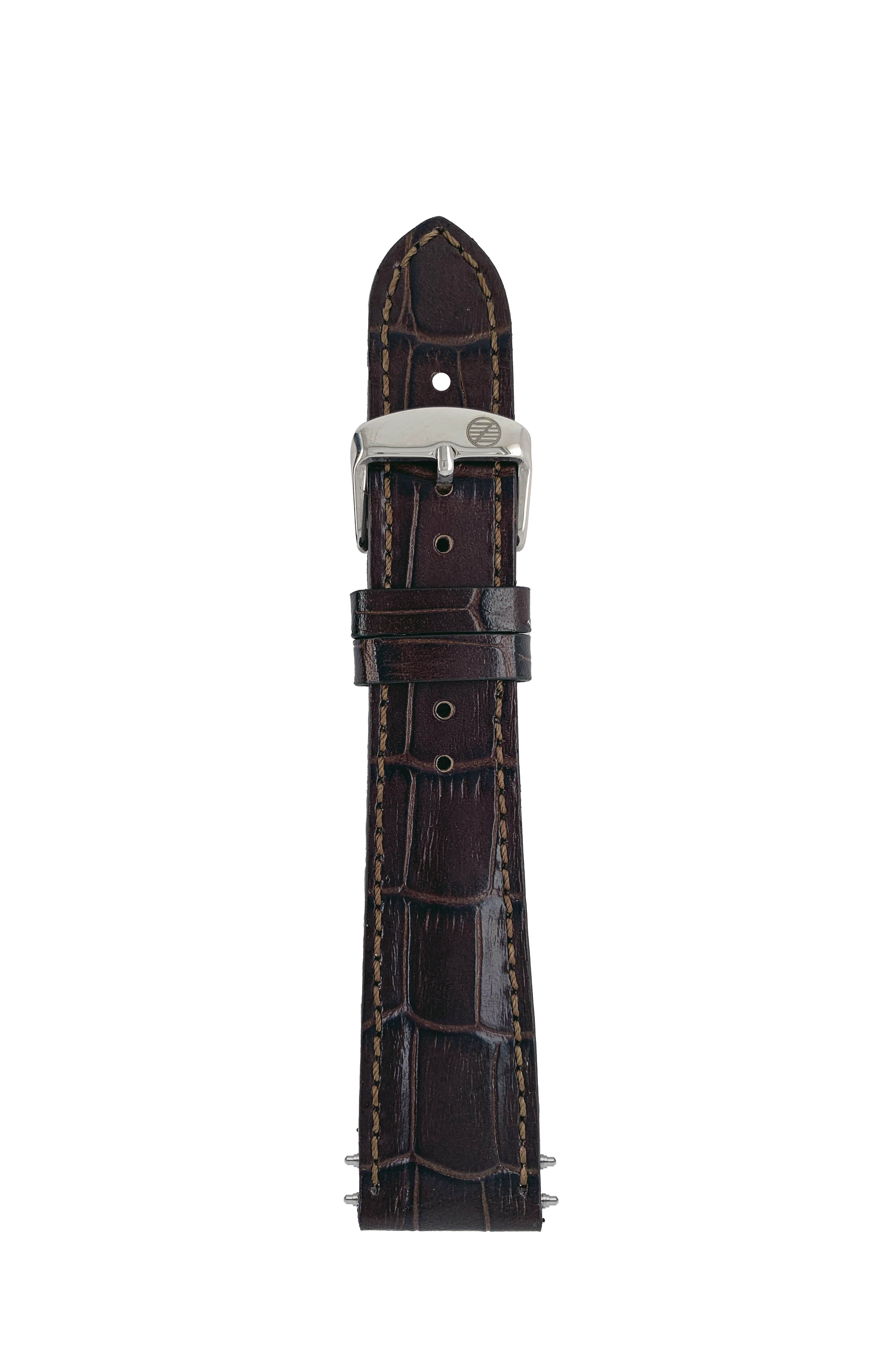 LB GM Krokostruktur d.-brown, stitching tone in tone, 22/18mm