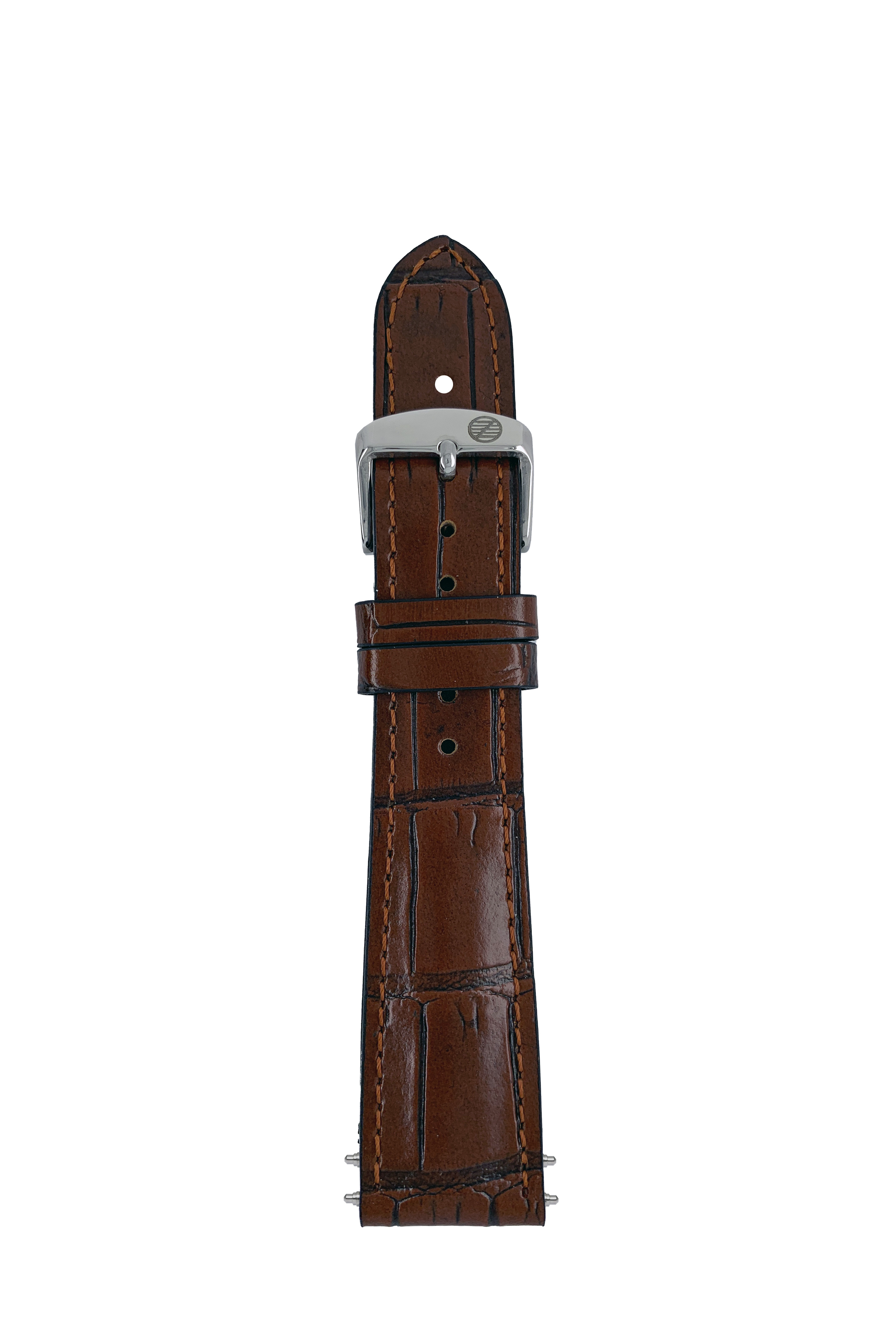 LB GM Krokostruktur cognac-woody, stitching tone in tone, 22/18mm
