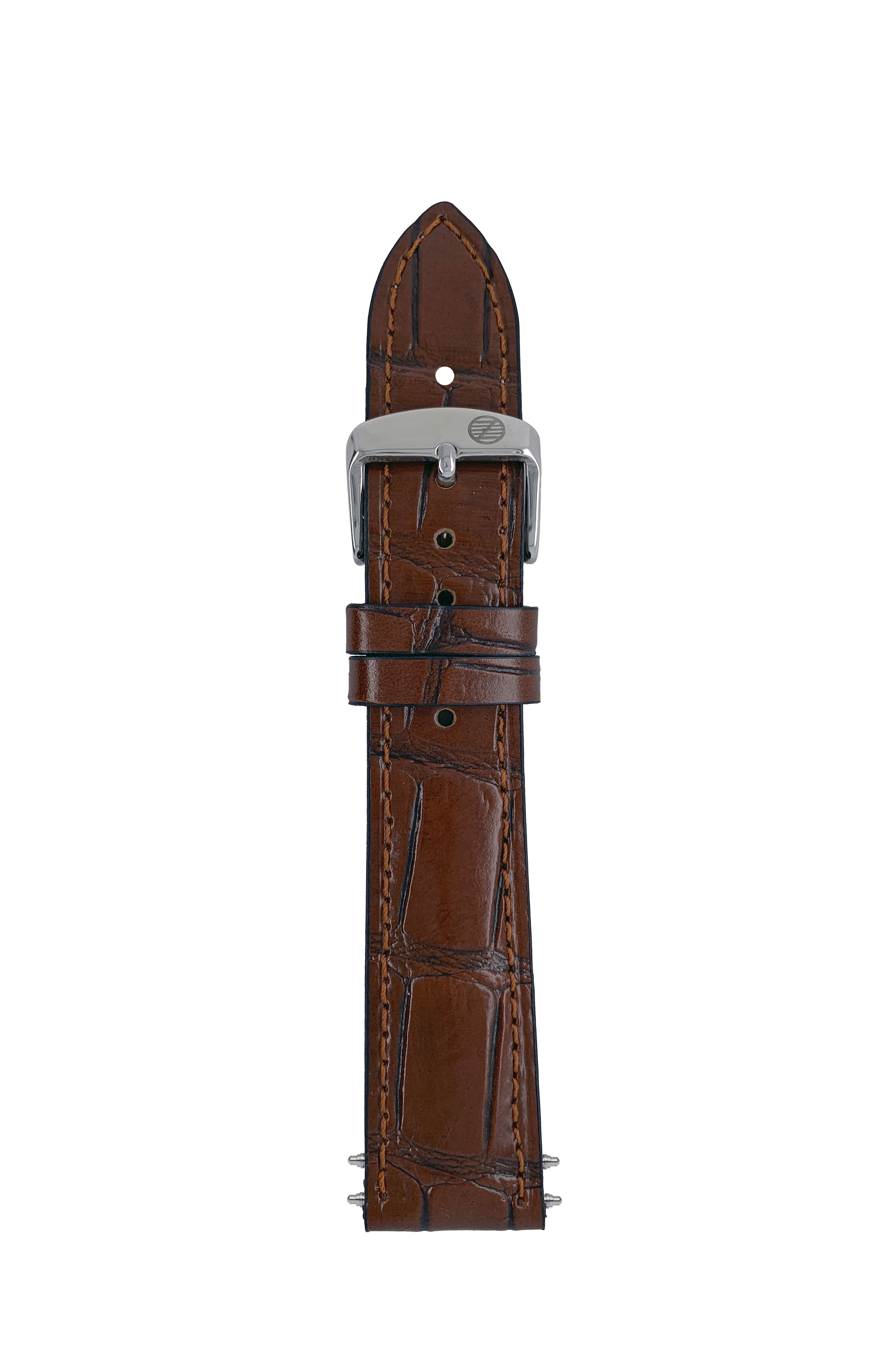 LB GM Krokostruktur cognac-woody, stitching tone in tone, 20/18mm