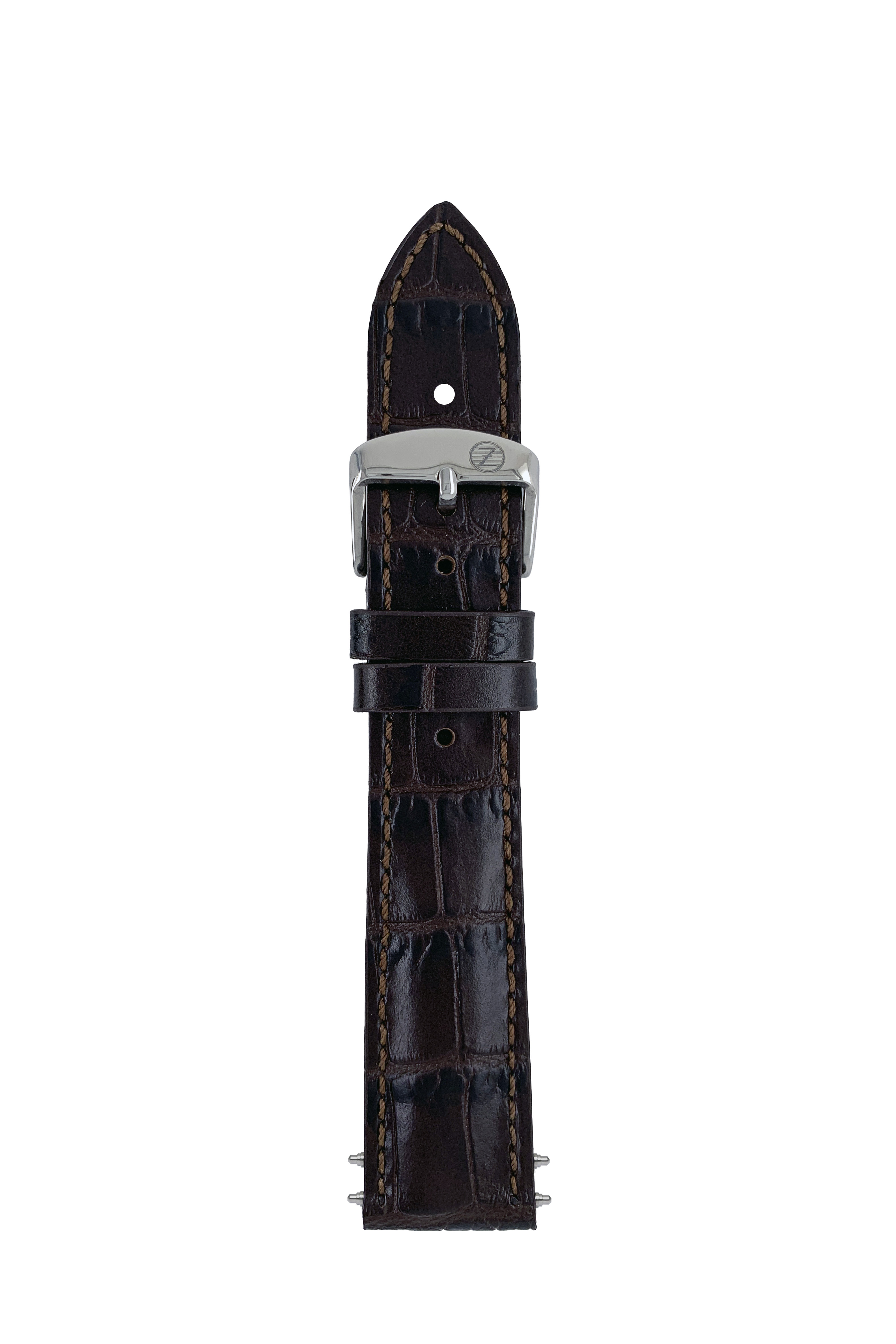 LB GM Krokostruktur d.-brown, stitching Tone in Tone, 20/18mm
