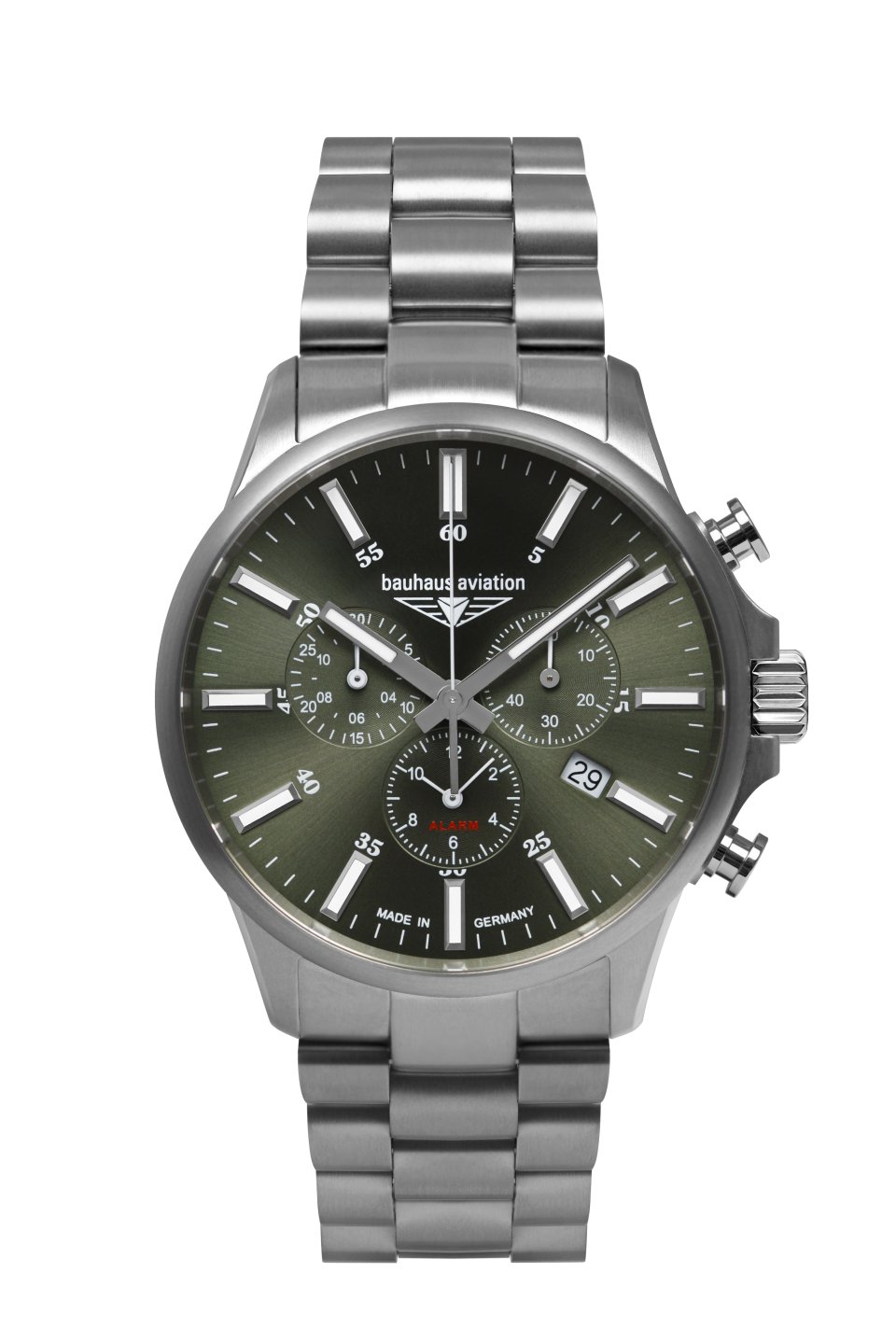HAU, Bauhaus Aviation Chronograph Alarm Ronda 5130.D Ti-MB